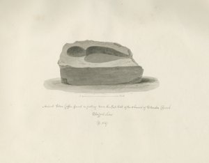 斯坦顿教堂：古代石棺：棕褐色绘画，1847年 作者 约翰·巴克勒