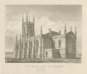 Stoke-upon-Trent Church [New]: sepia drawing 作者 约翰·巴克勒