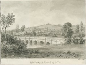 石头-特伦特河大桥：棕褐色水墨画，1844年