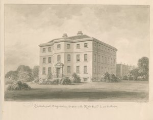 泰德斯利堂（Teddesley Hall）：棕褐色水墨画，1841年 作者 约翰·巴克勒