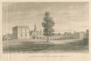 Tixall Hall-马able：棕褐色绘画，1841年 作者 约翰·巴克勒