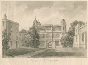 Tixall Hall and Gatehouse：棕褐色绘画，1841年 作者 约翰·巴克勒