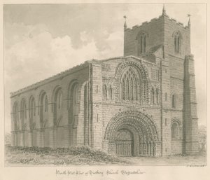 Tutbury Priory Church: sepia drawing 作者 约翰·巴克勒