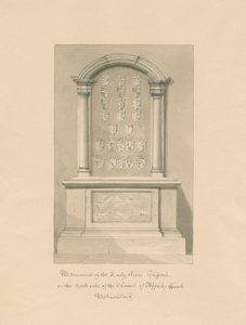 威斯特摩兰-阿普比教堂-安妮·克利福德夫人纪念碑：乌贼墨画，1800
