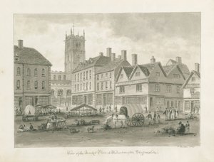 Wolverhampton - Market Place: sepia drawing 作者 约翰·巴克勒