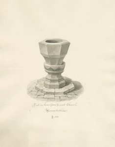 Worcestershire - Hampton Lovett Church - Font: sepia drawing 作者 约翰·巴克勒