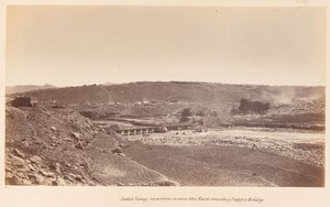 “ Safed Sang，从河对岸看，显示了Sapper桥”，约1878年