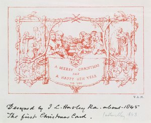 第一张圣诞贺卡，由JCHorsley，1843年制作