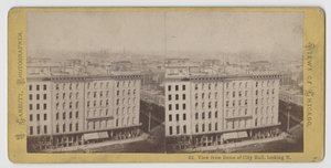 从1871年的芝加哥大火前看北方市政厅圆顶的观景台