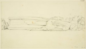 Effigy of William Canynges in St Mary Redcliffe (and the other effigy on reverse) (pencil & watercolor on paper)