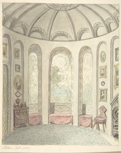 伍斯特郡莱亚城堡，沙龙，向北看，约1816年。