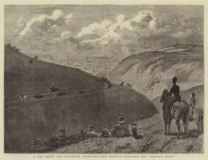 布莱顿鹞的一天，猎犬越过魔鬼堤 作者 John Charles Dollman