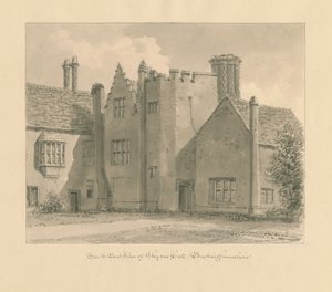 白金汉郡-Chenies Hall：棕褐色绘画，1824年 作者 约翰·切塞尔·巴克勒