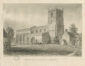 Checkley Church: sepia drawing 作者 约翰·切塞尔·巴克勒