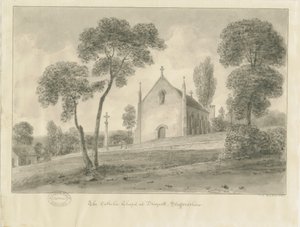 Cresswell-Draycott-in-the-Moor天主教教堂：棕褐色绘画，1841年 作者 约翰·切塞尔·巴克勒