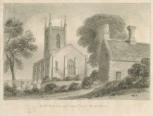 Ipstones Church: sepia drawing 作者 约翰·切塞尔·巴克勒