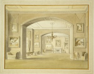 Tabley House的图片库，1809年（纸上铅笔）
