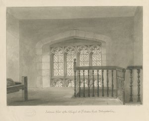 皮拉顿厅（Pillaton Hall）-教堂内部：棕褐色绘画，1841年 作者 约翰·切塞尔·巴克勒