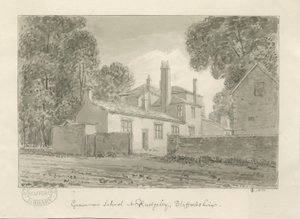 鲁格利镇-语法学校：棕褐色水墨画，1824年 作者 约翰·切塞尔·巴克勒