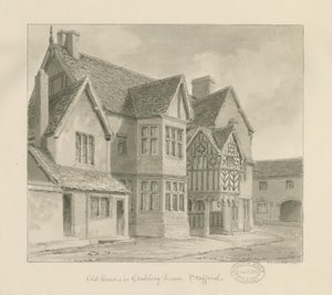 斯塔福德-克拉伯里巷的老房子：乌贼墨画，1841年 作者 约翰·切塞尔·巴克勒