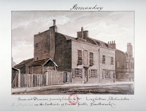 1828年，伦敦百慕大的Snowsfields南侧的房屋景观。 作者 约翰·切塞尔·巴克勒