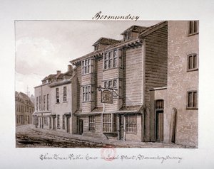 1828年，伦敦百慕大雅各布街的 "三屯 "公馆景观。 作者 约翰·切塞尔·巴克勒