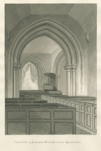 Worcestershire - Droitwich - Dodderhill Church Interior : sepia drawing 作者 约翰·切塞尔·巴克勒