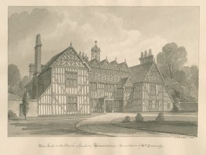 Worcestershire - Hanbury - Meer Hall: sepia drawing 作者 约翰·切塞尔·巴克勒