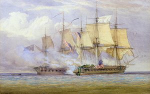 1857年6月1日HMS&39;香农&39;与美国船&39;切萨皮克&39;之间的胜利时刻，1857年