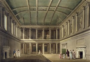 音乐厅的内部，来自《浴场图解系列》，由约翰-希尔（1770-1850）雕刻，由威廉-米勒出版。
