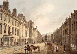 Milsom Street，来自&39;Bath Illustrated by a Series of Views&39;，由John Hill（1770-1850）酒吧刻。作者William Miller，1805（aquatint） 作者 约翰·克劳德·纳特斯