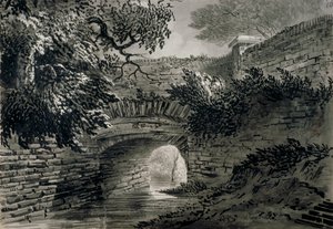 位于伦敦海德公园的Serpentine排水系统的一部分视图，约1817年 作者 约翰·克劳德·纳特斯