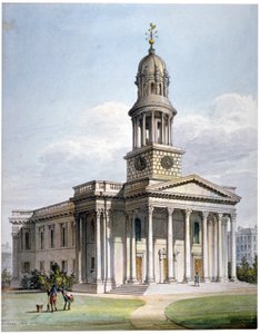伦敦圣玛丽伯恩新教堂，1816年。     作者 约翰·康尼