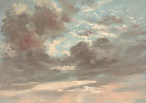 云研究：暴风雨的夕阳，1821-1822。 作者 约翰·康斯特勃