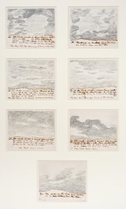 云研究（根据亚历山大-科赞斯的 "天空雕刻"），约 1822-23 年（纸上石墨） 作者 约翰·康斯特勃