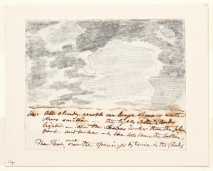 云彩研究（根据亚历山大-科赞斯的 "天空雕刻"），约 1822-23 年（纸上石墨） 作者 约翰·康斯特勃