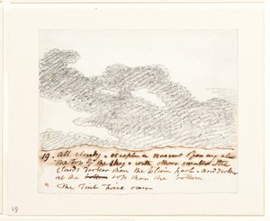 云彩研究（根据亚历山大-科赞斯的 "天空雕刻"），约 1822-23 年（纸上石墨） 作者 约翰·康斯特勃