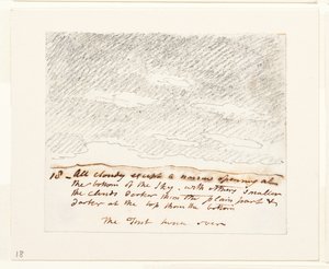 云彩研究（根据亚历山大-科赞斯的 "天空雕刻"），约 1822-23 年（纸上石墨） 作者 约翰·康斯特勃