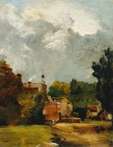 东Bergholt教堂，1809年。 作者 约翰·康斯特勃