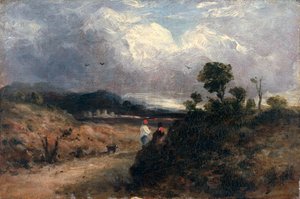 公路场景（布面油画） 作者 约翰·康斯特勃