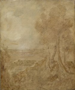 素描为“ Dedham Vale”，约1827年 作者 约翰·康斯特勃
