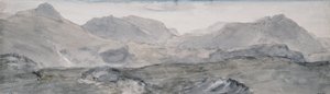 从Honister Crag（水彩）顶部查看 作者 约翰·康斯特勃