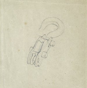 木块和钩子，约 1835-38 年（纸上铅笔画） 作者 约翰·库克·伯恩