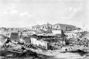 建造1837年4月26日卡姆登镇的固定发动机房（笔和墨水在纸上洗） 作者 约翰·库克·伯恩
