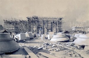 1837年10月建造的尤斯顿拱门（纸和笔在纸上洗） 作者 约翰·库克·伯恩
