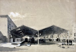 Euston Station内部，1837年5月（笔和墨水在纸上洗） 作者 约翰·库克·伯恩