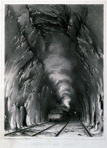 箱形隧道内部，1846年 作者 约翰·库克·伯恩
