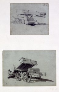 承包商小货车的两个例子，1830年代（笔和墨水在纸上洗） 作者 约翰·库克·伯恩