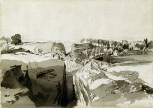 查看从隧道的顶部，Linslade，白金汉郡，1837年10月12日（钢笔和墨水在纸上洗）