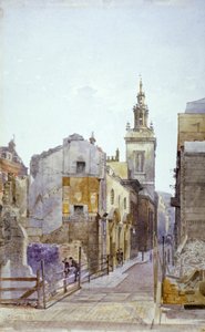 伦敦市学院山和圣迈克尔-帕特诺斯特皇家教堂，1883年 作者 约翰·克劳瑟